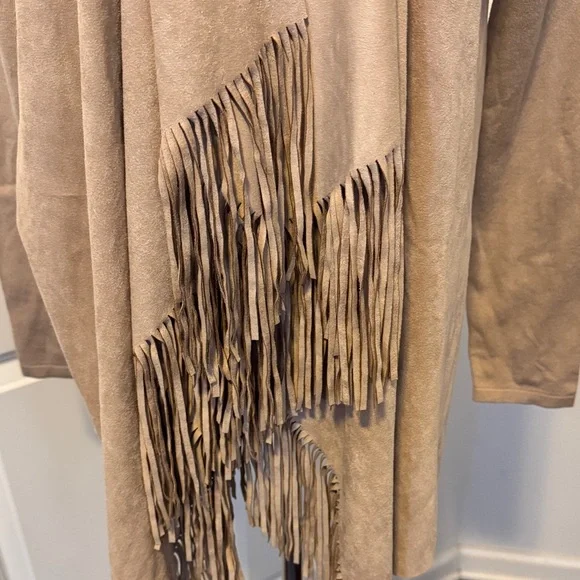 INC International Concepts Tan Fringe Cape - Picture 3 of 10